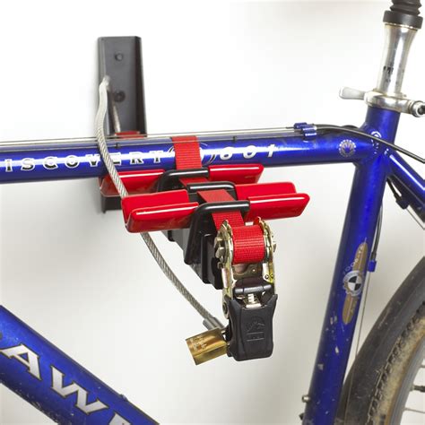 2 Bike Wall Mounted Cycle Rack Holder Storage Locking Ebay