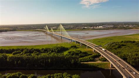 The Mersey Gateway bridge stock photo. Image of stadium - 247828732