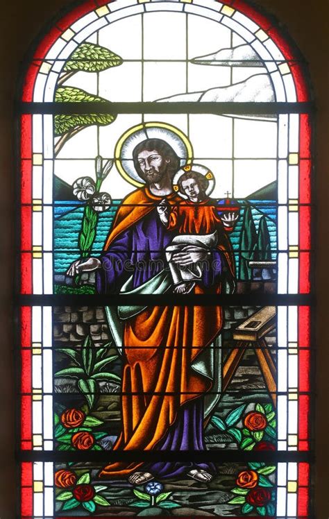 St Joseph Stained Glass Window In The Church Of Our Lady Of Seven Sorrows In Velik Trgovisce