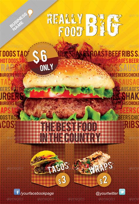 Fast Food Flyer Template Print Templates Graphicriver