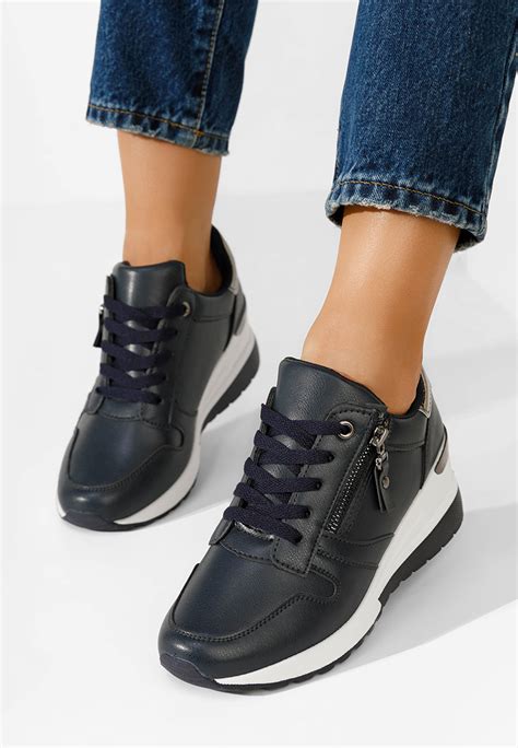 Sneakers Cu Platforma Navy Rafina Zapatos