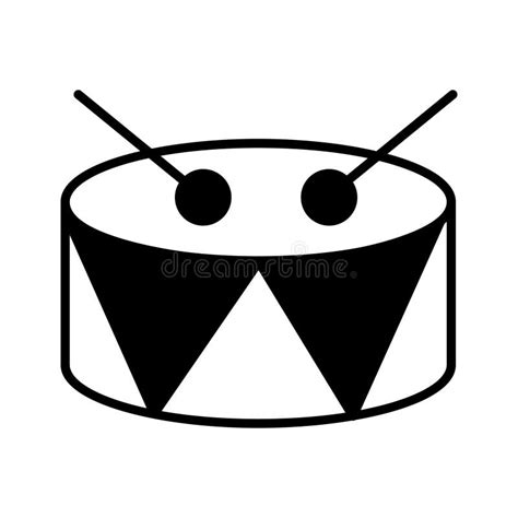 Drum With Drumsticks Vector Design Percussion Instrument Icon Of Drum