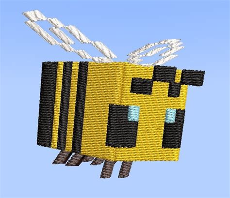 Minecraft Bee Embroidery Design digital File (Instant Download) - Etsy