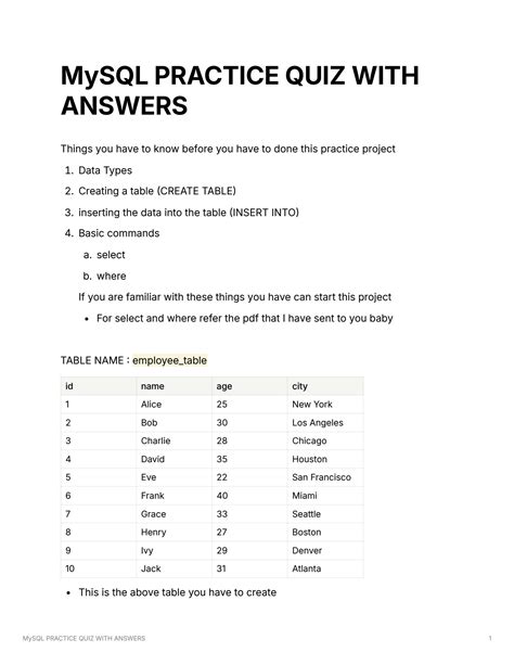 Solution Mysql Practice Quiz With Answers Studypool