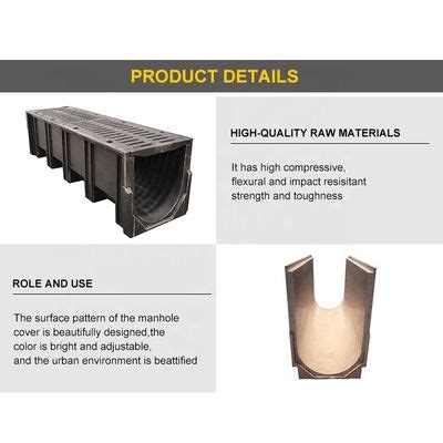 BMC SMC Manhole LINEAR Drainge Channel With Grating WO Channel