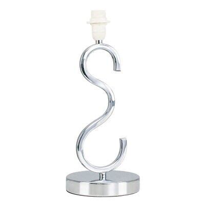 Metal Touch Table Lamp Base Chrome Finish Sleek Curved Design Bedside