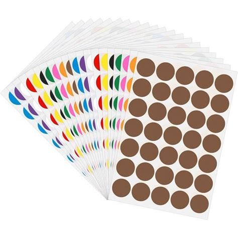 Pcs Gommettes Rondes Feuilles Couleurs Pastilles