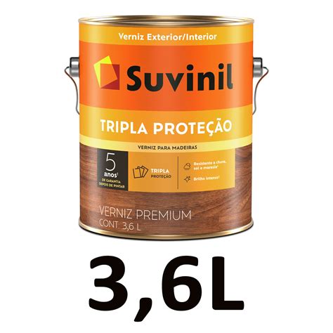 VERNIZ BRILHANTE TRIPLA PROTEÇÃO SUVINIL 3 6L CORES Tintas Premium