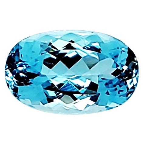 Carat Intense Blue Oval Aquamarine Natural Gemstone For Sale At