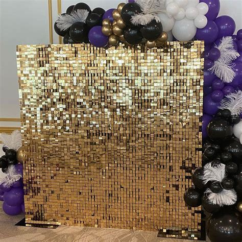 Lofaris Light Mirror Gold Shimmer Wall Panels For Wedding Event Party