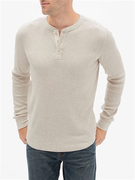 Waffle Knit Henley Gap Factory