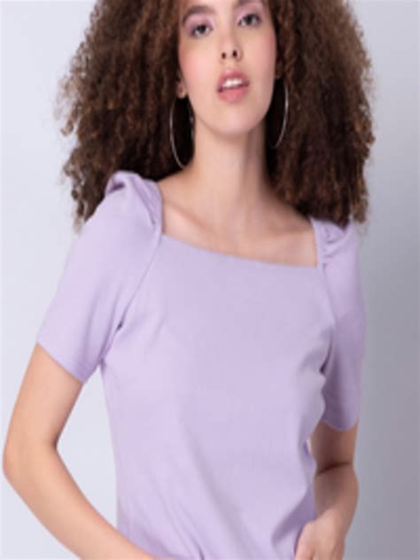 Buy Faballey Purple Puff Sleeve Knit Top Tops For Women 18177010 Myntra