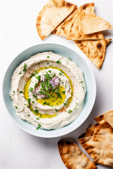 Roasted Garlic And White Bean Dip With Whole Grain Pita Chips Cooking