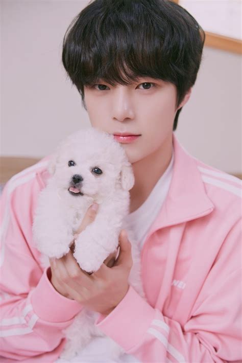 Monsta X Cutely Cradles Puppies In Still Images For Monsta Xs Puppy