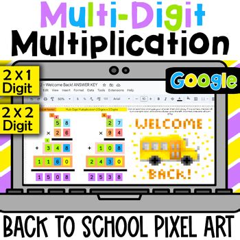 Back To School Multi Digit Multiplication Pixel Art Bundle X X