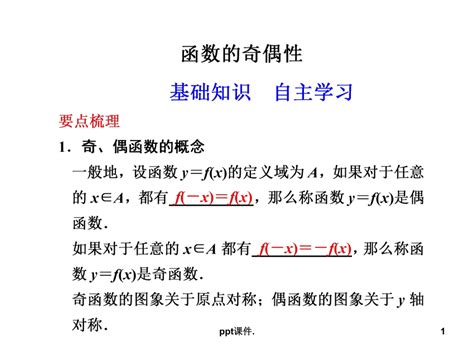 函数的奇偶性精辟讲解ppt课件