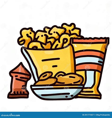 Snack Contour Drawing Color Game Stock Illustration Illustration Of