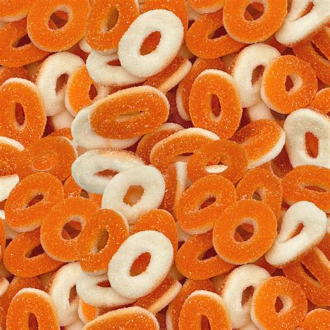 Halal Peach Rings Gummy Candy Delicious Halal 5lb Bulk