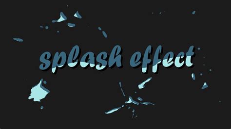 Splash Animation After Effects Tutorial Youtube