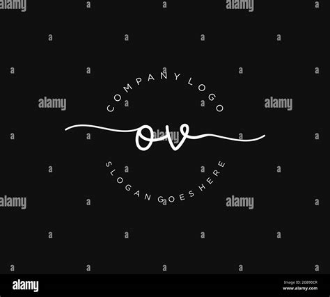 Ov Feminine Logo Beauty Monogram And Elegant Logo Design Handwriting