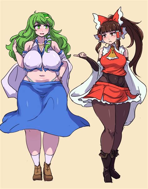 Hakurei Reimu And Kochiya Sanae Touhou Drawn By Enajii Danbooru