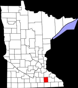 Dodge County on the map of Minnesota 2024. Cities, roads, borders and ...