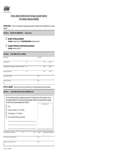 Postal Service Change Of Address Form Free Templates In Pdf Word