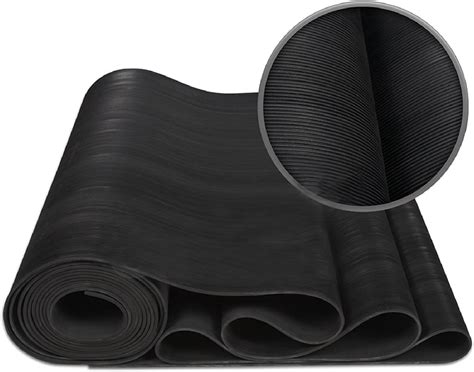 Black Fine Ribbed Rubber Garage Flooring Matting Garage Flooring Matting Multiple Sizes To