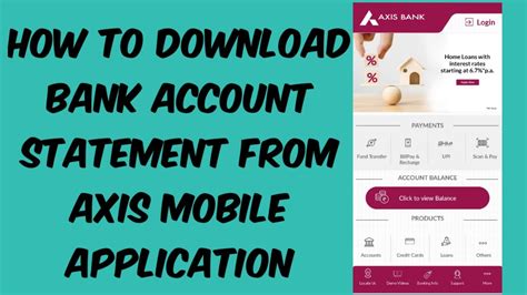 How To Download Axis Bank Account Statement From Axis Mobile Application Axis Bank E Statement