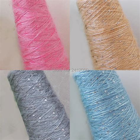 Sequins Wool Yarn Shiny Fine Knitting Wool Mohair Crochet Yarn For