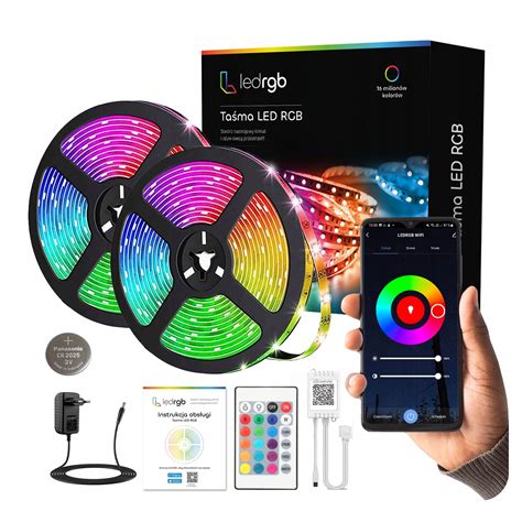 Taśma LED 15M RGB 5050 WiFi PILOT APLIKACJA TUYA ZESTAW MUZYKA TIMER