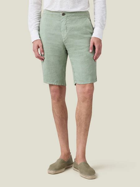 Sage Green Linen Shorts Luca Faloni