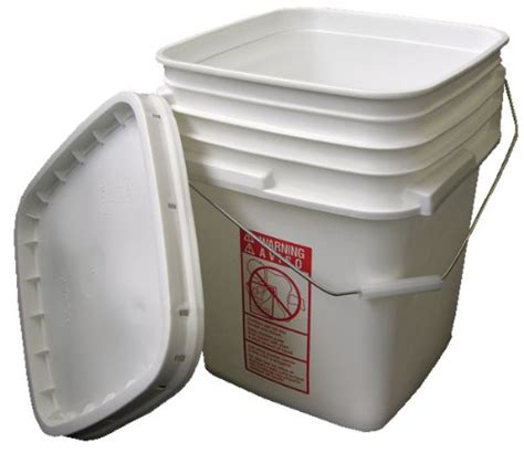 Vestil Pail Sq 35 W Square Plastic Pail With Snap Lid And