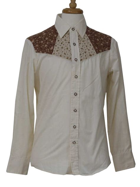 Kennington 80 S Vintage Western Shirt 70s Kennington Mens Ivory