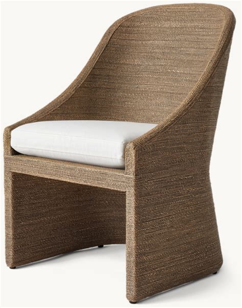 Marisol Seagrass Woven Open Base Slope Arm Dining Side Chair Rh