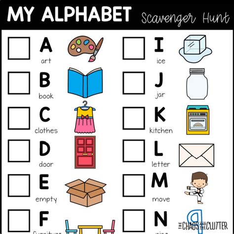 Fun Alphabet Scavenger Hunt