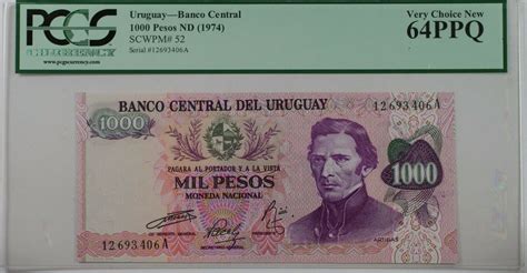 Banknoten Pesos Uruguay Banco Central Note Scwpm Pcgs