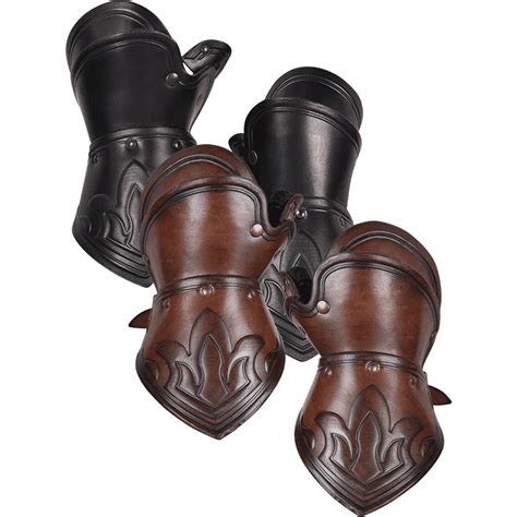 Fleur Leather Gauntlets - Medieval Ware