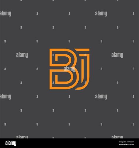 Creative Letter BJ Logo Design Elements Simple Letter BJ Letter Logo