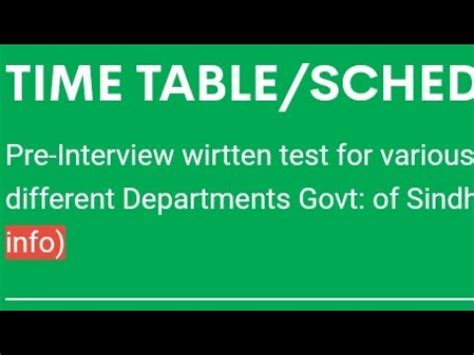 Spsc Announced Timetable Schedule Pre Interview Written Test For