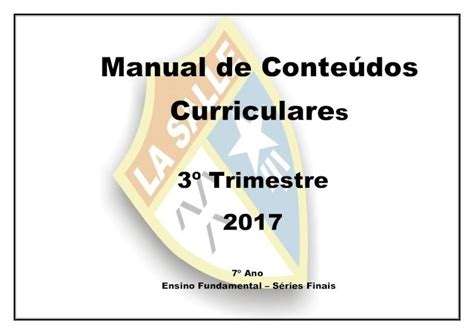 PDF Manual de Conteúdos Curriculares 3º Trimestre 2017 Salle Águas