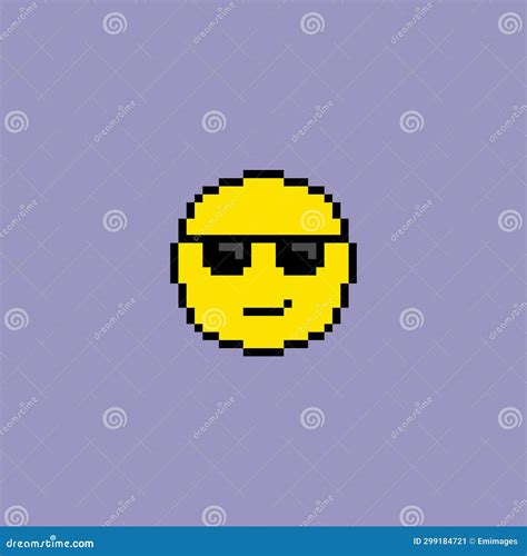 Pixel Emoji With Sunglasses Stock Illustration Illustration Of Smirk Face 299184721