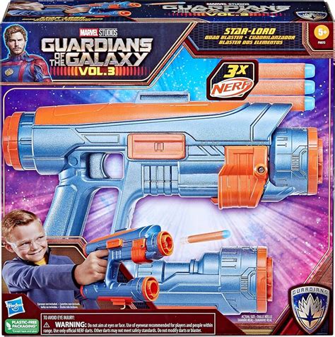 NERF Star Lord Quad Blaster Dart Gun Guardians Of The Galaxy Marvel