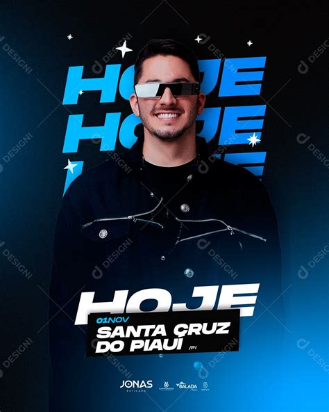 Hoje Agenda De Show Jonas Esticado Flyer Social Media Psd Edit Vel