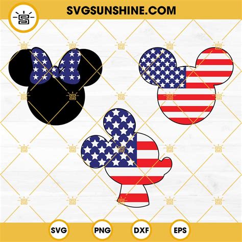 Mickey And Minnie 4th Of July SVG Mickey Minnie Mouse American Flag