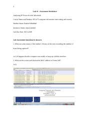 Lab Questions Docx Lab Assessment Worksheet Analyzing Ip