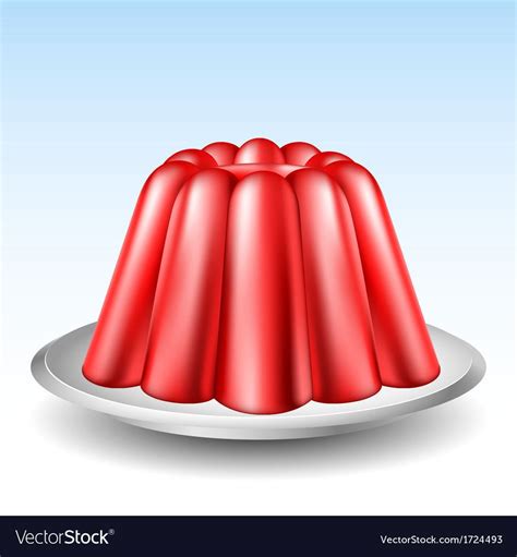 Red Jelly Pudding Vector Image On Vectorstock Red Jelly Jelly On A