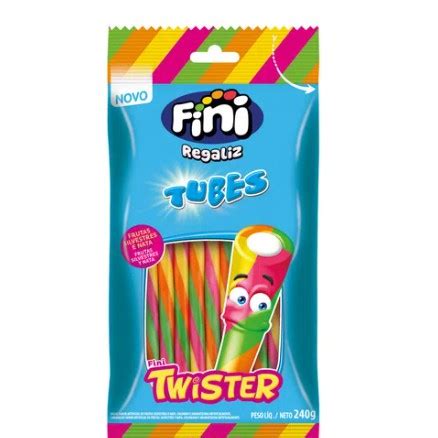 Fini Tubes Twister 240g frutas silvestres e nata sabor de infância