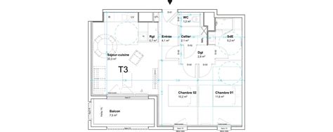 Plan Appartement T3 De 58 20 M² Neuf Résidence « Sélection 360 Au Le