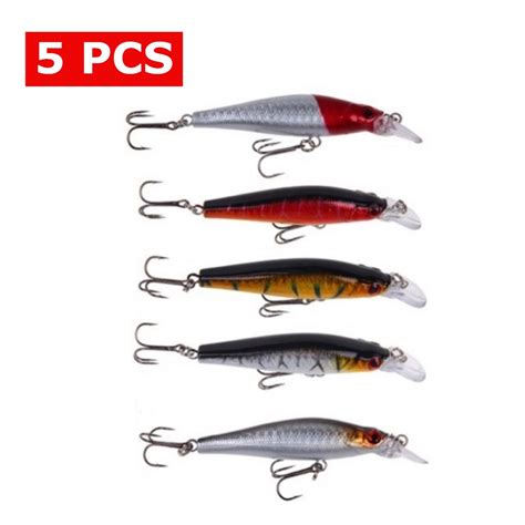 Kit 05 Iscas Artificiais Importadas 1 2 Meia Água de 8 cm e 6g Pesca